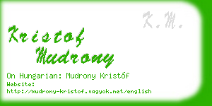 kristof mudrony business card